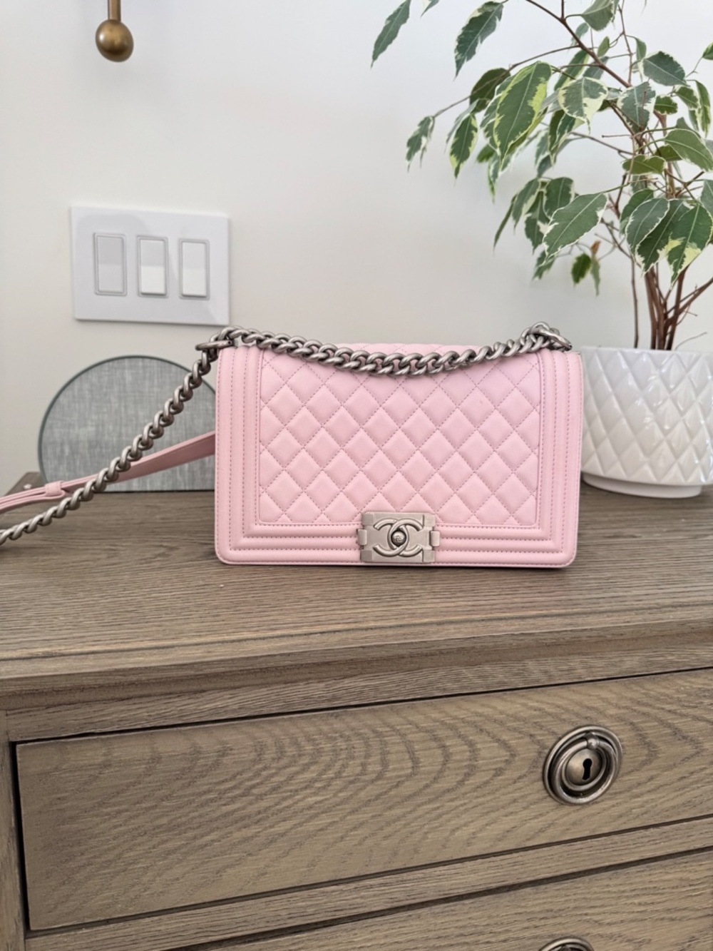 Chanel Boy Bag – Pink Quilted Leather with Ruthenium Hardware